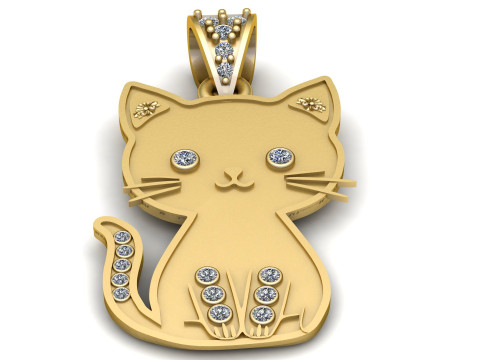 CUTE CAT ANIMAL PENDANT 3D PRINTABLE MODEL Model do druku 3D