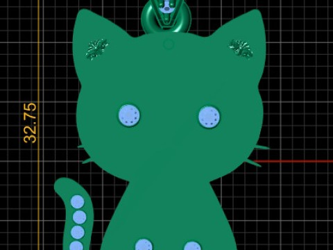 CUTE CAT ANIMAL PENDANT 3D PRINTABLE MODEL Model do druku 3D