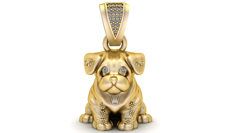 DOG ANIMAL PENDANT 3D PRINTABLE MODEL 3D Принт Модель .c4d .max .obj .3ds .fbx .stl .blend