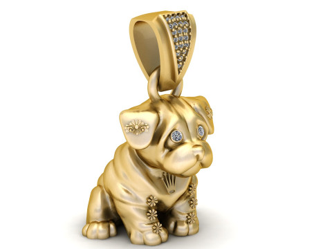 DOG ANIMAL PENDANT 3D PRINTABLE MODEL 3D Принт Модель