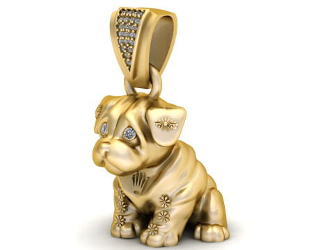 DOG ANIMAL PENDANT 3D PRINTABLE MODEL 3D Принт Модель