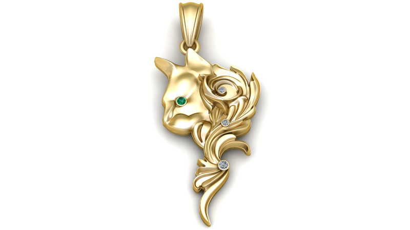 ROSE FLOWER AND CAT FACE PENDANT 3D PRINTABLE MODEL Modelo de Impressão 3D .c4d .max .obj .3ds .fbx .stl .blend 