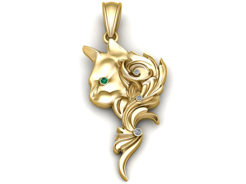 ROSE FLOWER AND CAT FACE PENDANT 3D PRINTABLE MODEL Modello di stampa 3D