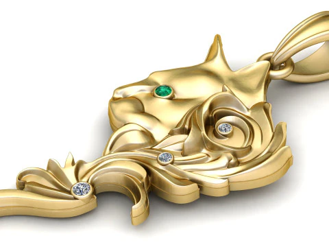 ROSE FLOWER AND CAT FACE PENDANT 3D PRINTABLE MODEL 3D Print Model