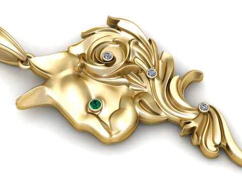 ROSE FLOWER AND CAT FACE PENDANT 3D PRINTABLE MODEL 3D Print Model