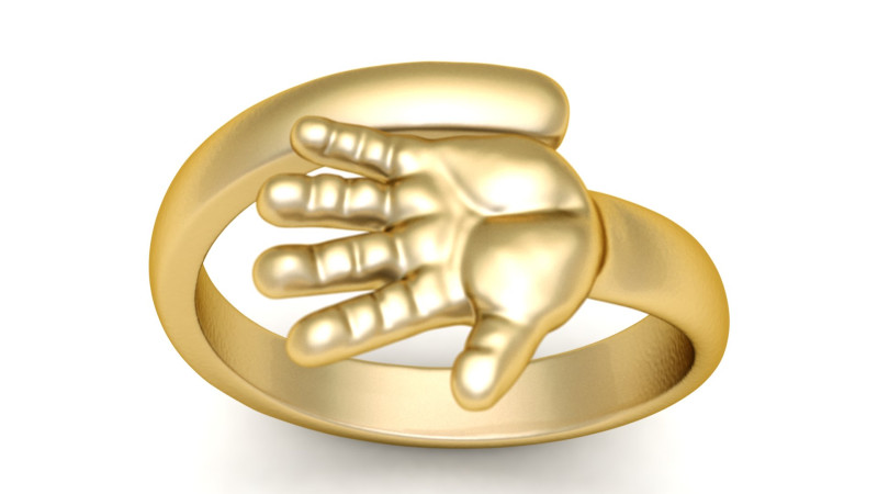 HUMAN HAND DESIGN RING 3D PRINTABLE MODEL 3D Baskı Modeli .c4d .max .obj .3ds .fbx .stl .blend 