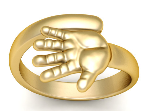 HUMAN HAND DESIGN RING 3D PRINTABLE MODEL 3D प्रिंट मॉडल