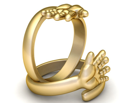 HUMAN HAND DESIGN RING 3D PRINTABLE MODEL 3D Baskı Modeli
