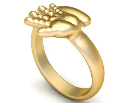HUMAN HAND DESIGN RING 3D PRINTABLE MODEL 3D Baskı Modeli