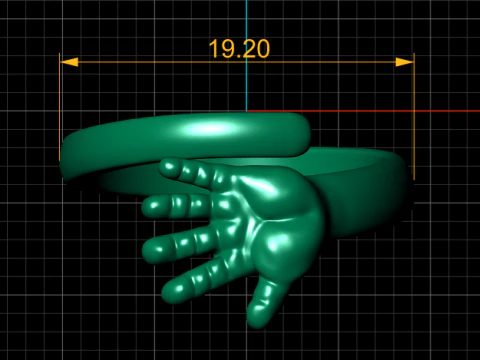 HUMAN HAND DESIGN RING 3D PRINTABLE MODEL 3D Print Model