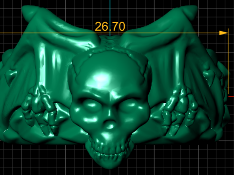 HUMAN SKULL HEAD RING 3D PRINTABLE MODEL 3D 打印模型