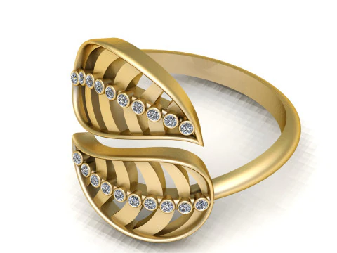 SIMPLE LEAFS DESIGN RING 3D PRINTABLE MODEL 3D Print Model