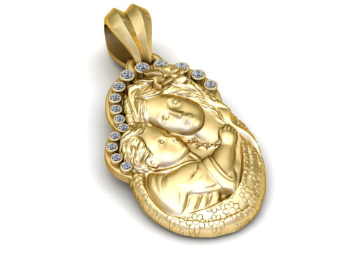 MOTHER AND BABY PENDANT 3D PRINTABLE MODEL Model Cetak 3D