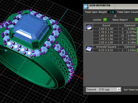 ANEL DE NOIVADO DE RUBI PRECIOSO 3D IMPRIM&iacute;VEL Modelo de Impressão 3D
