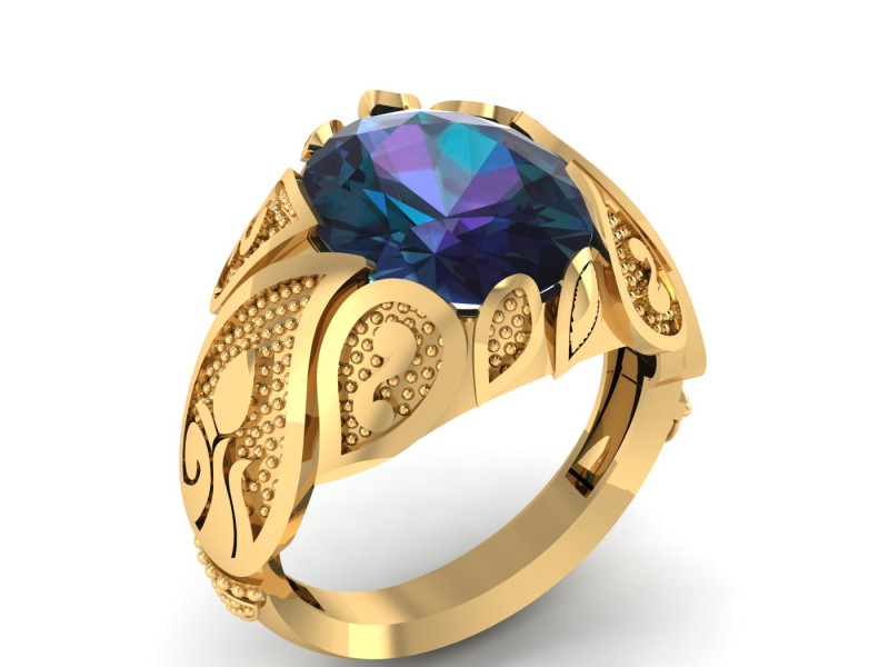 LUXURY BLUE SAPPHIRE RING 3D PRINTABLE MODEL 3D 프린트 모델 .c4d .max .obj .3ds .fbx .stl .blend 
