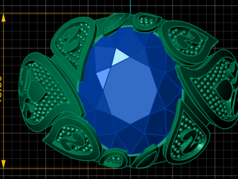 LUXURY BLUE SAPPHIRE RING 3D PRINTABLE MODEL 3D 프린트 모델