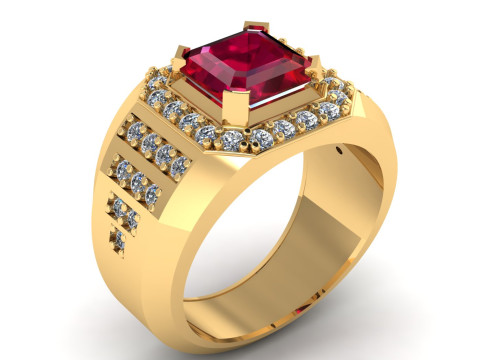 ELEGANT STYLISH RUBY RING 3D PRINTABLE MODEL 3D-printmodel