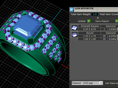 우아하고 세련된 루비 반지 3D 프린트 가능 모델 3D 프린트 모델