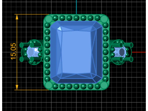 LUXURIOUS EMERALD RING 3D PRINTABLE MODEL 3D Print Model
