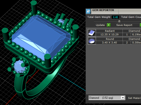 LUXURIOUS EMERALD RING 3D PRINTABLE MODEL 3D प्रिंट मॉडल