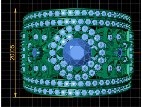 ANTIQUE QUEEN ENGAGEMENT RING 3D PRINTABLE MODEL 3D-Druckmodell