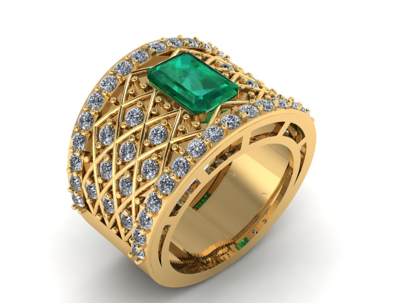 EMERALD FANCY RING 3D PRINTABLE MODEL 3D-printmodel .c4d .max .obj .3ds .fbx .stl .blend