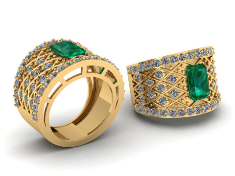 EMERALD FANCY RING 3D PRINTABLE MODEL 3D-printmodel