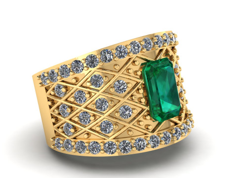 EMERALD FANCY RING 3D PRINTABLE MODEL 3D-printmodel