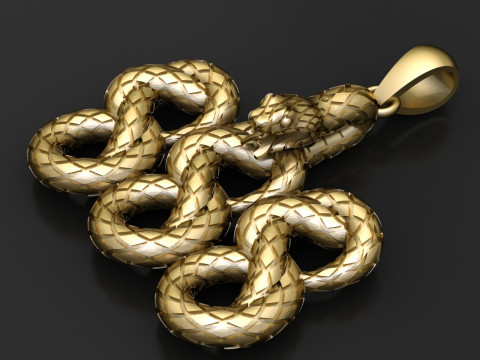 TRIPLE 8 NUMBER SNAKE PENDANT 3D PRINTABLE MODEL 3D Print Model