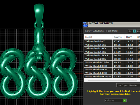 TRIPLE 8 NUMBER SNAKE PENDANT 3D PRINTABLE MODEL 3D Print Model