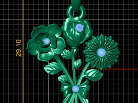 BEAUTIFUL FLOWERS PENDANT 3D PRINTABLE MODEL Modèles 3D en vedette