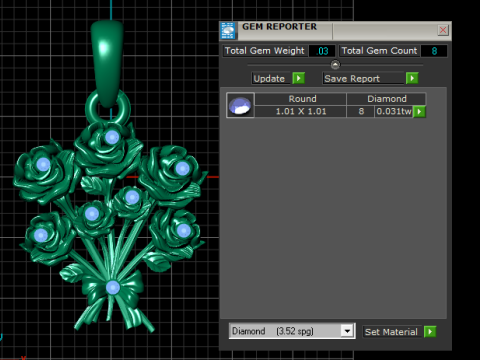 RED ROSE FLOWERS PENDANT 3D PRINTABLE MODEL 3D 프린트 모델
