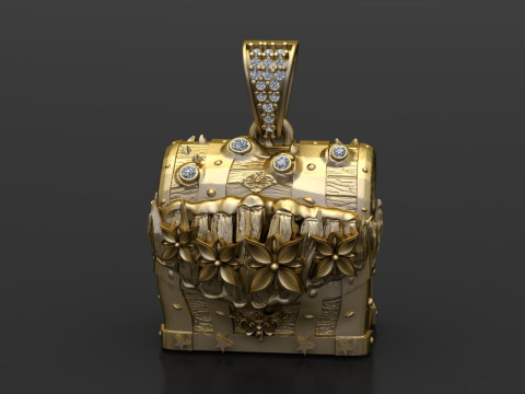 GOLD TRAEGER BOX PENDANT 3D PRINTABLE MODEL 3D Print Model