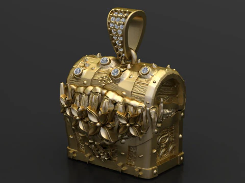 GOLD TRAEGER BOX PENDANT 3D PRINTABLE MODEL 3D Print Model