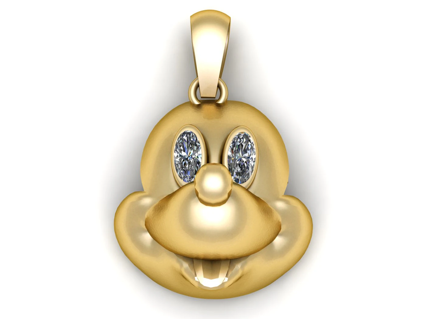 GOLDEN MICKEY MOUSE FACE PENDANT 3D PRINTABLE MODEL 3D Print Model .c4d .max .obj .3ds .fbx .stl .blend 