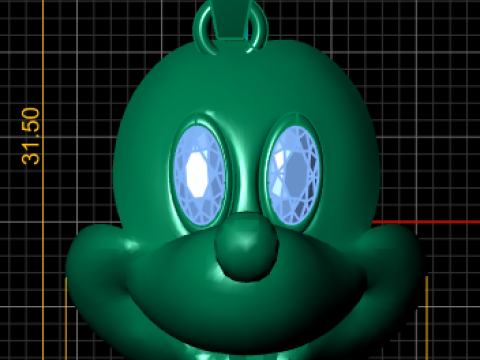 GOLDEN MICKEY MOUSE FACE PENDANT 3D PRINTABLE MODEL 3Dプリントモデル