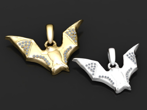BAT ANIMAL DIAMOND PENDANT 3D PRINTABLE MODEL 3D प्रिंट मॉडल