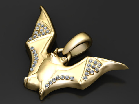 BAT ANIMAL DIAMOND PENDANT 3D PRINTABLE MODEL 3D प्रिंट मॉडल