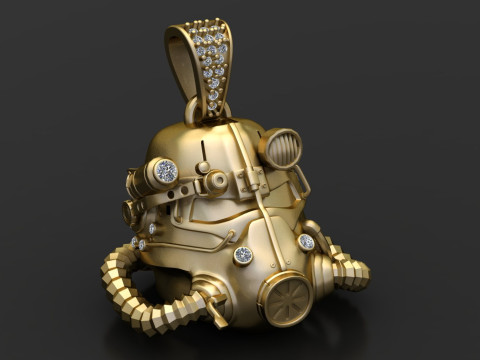 ARMY ARMOR HALMET PENDANT 3D PRINTABLE MODEL 3D Print Model