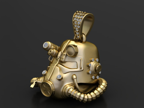 ARMY ARMOR HALMET PENDANT 3D PRINTABLE MODEL 3D Druckmodell