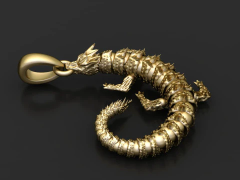 CHINESE REPTILE LIZARD PENDANT 3D PRINTABLE MODEL 3D Print Model