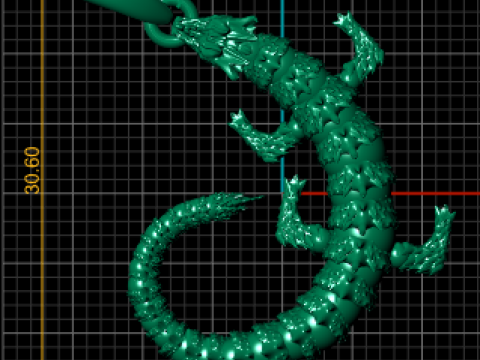 CHINESE REPTILE LIZARD PENDANT 3D PRINTABLE MODEL 3Dプリントモデル