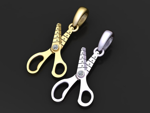 GOLDEN SCISSOR PENDANT 3D PRINTABLE MODEL 3D प्रिंट मॉडल