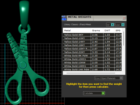 GOLDEN SCISSOR PENDANT 3D PRINTABLE MODEL 3D प्रिंट मॉडल