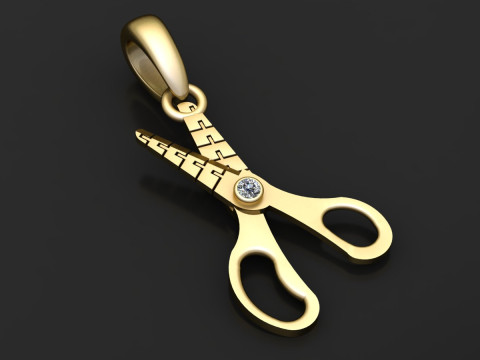 GOLDEN SCISSOR PENDANT 3D PRINTABLE MODEL 3D प्रिंट मॉडल