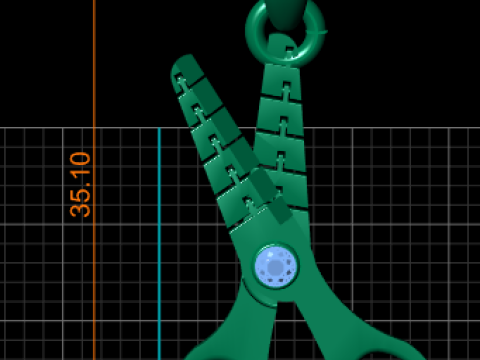 GOLDEN SCISSOR PENDANT 3D PRINTABLE MODEL 3D प्रिंट मॉडल