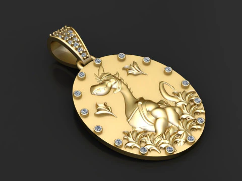 DRAGON ANIMAL COIN PENDANT 3D PRINTABLE MODEL 3D Print Model