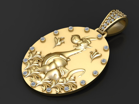 DRAGON ANIMAL COIN PENDANT 3D PRINTABLE MODEL 3D Baskı Modeli