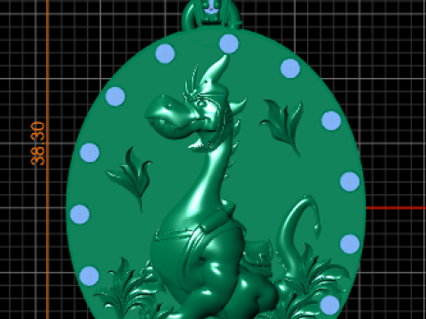 DRAGON ANIMAL COIN PENDANT 3D PRINTABLE MODEL 3D Baskı Modeli