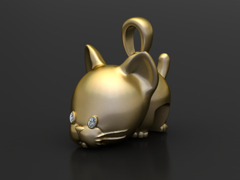 UGLY CAT ANIMAL PENDANT 3D PRINTABLE MODEL Modelo de Impressão 3D